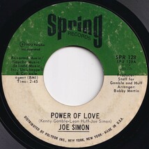 Joe Simon Power Of Love / The Mirror Don't Lie Spring US SPR 128 205618 SOUL ソウル レコード 7インチ 45_画像1