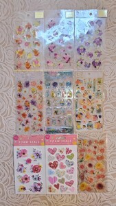 断捨離中☆花☆ドロップシール☆ハーバリウム☆FORON☆立体☆9枚セット☆送料込み☆2000円以上のお品