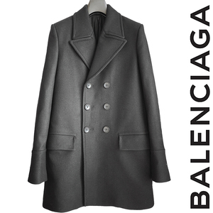 正規品 名作 BALENCIAGA バレンシアガ ウールメルトン ダブルブレストコート ジャケット ライダースブルゾン