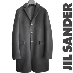 正規品 最高級 ジルサンダー JIL SANDER ウールメルトン ボクシーチェスターコート ライダースブルゾン ジャケット