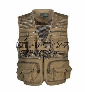 通気速乾 フィッシングベスト アウトドアベストメンズメッシュ 撮影ベスト 釣り用 作業服 カメラマンジャケット スポーツベスト