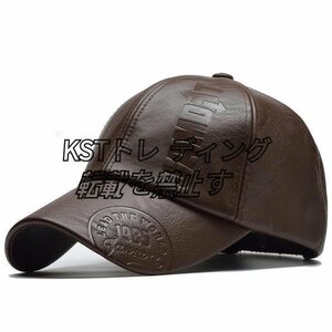 Gorras パラ Hombre メンズトラック運転手キ 冬キャップ Pu レザー野球キャップ 男性スナップバック帽子キャスケット