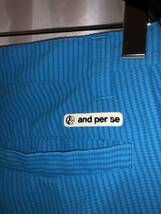 【美品】アンパスィ ハーフパンツ BLUE ストレッチ メンズ 82 ゴルフウェア and per se ショートパンツ_画像3