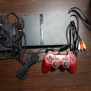 PS2　プレイステーション2　SPCH-7000　セット　コントローラーはクリアレッド