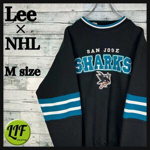 Lee NHL 刺繍チームロゴ シャークス リブライン スウェット 美品 M