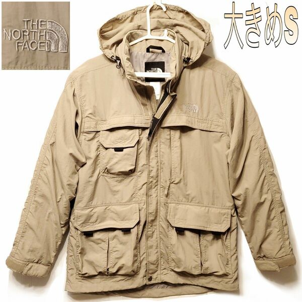 大きめS THE NORTH FACE CLASS V PARKA ナイロンジャケット マウンテンパーカー ベージュ カーキ