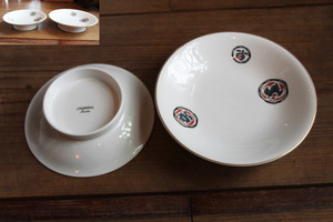 未使用【東洋陶器 TOTO ASUKA 飛鳥】高台 盛鉢 大小２種 大鉢 コンポート 昭和レトロ