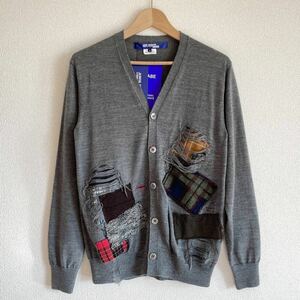 14AW JUNYA WATANABE MAN パッチワーク カーディガン ニット Sサイズ punk grunge distressed knit comme des garcons homme