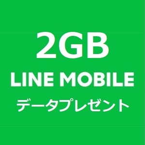 1月分 2GB LINEモバイルデータ データプレゼント 匿名取引 パケット 容量 追加購入 LINEモバイル ラインモバイル