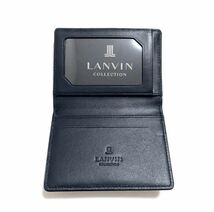 d5 新品【 LANVIN collection 】ランバン 本革 カードケース メンズ 名刺入れ パスケース 定期入れ 紺 ネイビー レザー エンボス 紳士用_画像6