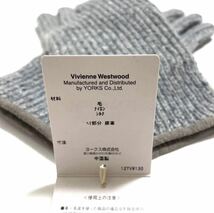 新品 ◆ Vivienne Westwood ◆ ヴィヴィアン ウエストウッド シルク混 メンズ 手袋 ブランド グローブ 紳士用 オーブ 刺繍 5本指 グレー_画像7