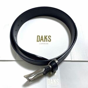 訳あり 新品 ◆ DAKS ◆ ダックス 紳士用 日本製 本革 ベルト 通勤 通学 ビジネス メンズ ブランド シンプル レザーベルト 濃紺 ネイビー