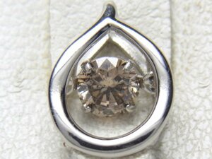 [Shimoe]最落無し！１円～ＰＴ９００　ブラウンカラー　０．２０ｃｔ　天然ダイヤ　ペンダント　