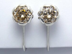 [Shimoe]最落無し！１円～Ｋ１４ＷＧ　合計０．８９ｃｔ　天然ダイヤ　イヤリング