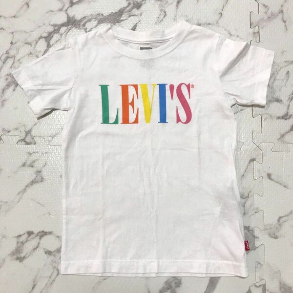 LEVI’S キッズ 半袖Tシャツ 白 カラフルロゴマーク 104-110cm