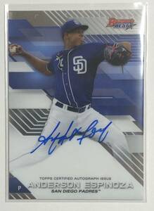 新来日外国人Anderson Espinozaエスピノーザ 直書き Auto Bowman's Best オリックス