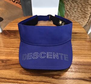 DESCENTE／サンバイザー／ネイビー／メンズフリーサイズ(約59〜61㌢)