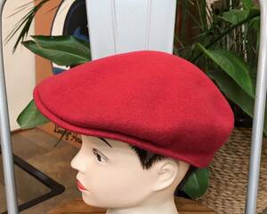 KANGOL／ハンチング／レッド／Ｌサイズ(約59㌢)／WOOL=100%／MADE IN UNITED KINGDOM