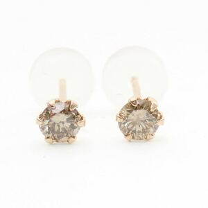 K18PG 天然ダイヤモンド 計0.25ctピアス　各0.125ct 18金ピンクゴールド　お買い得　目玉品！！　アクセサリー　ダイヤピアス 一粒