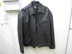 ★#32420 【中古品・古着】RALPH LAUREN RR レザージャケット 黒 Lサイズ表記 ヴィンテージ？ ラルフローレン ダブルアール