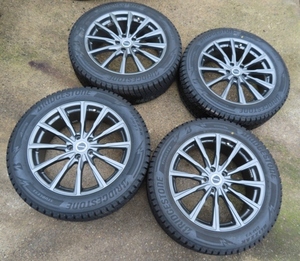 【美品】スタッドレス 19インチ 55R 235 ホイル付 4本 ブリヂストン BALMINUM バルミナ 日産 アリア等 DM-V3 235/55R19 105Ｑ インセット40