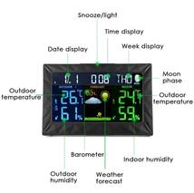 【新品・送料無料】ワイヤレスウェザーステーション 温度計湿度計 大型カラーLCD 天気予報 リモートセンサー 温度湿度モニター/アラート_画像5