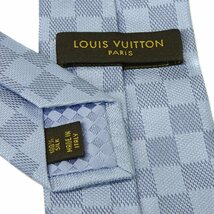 ★C2746 未使用!! ルイヴィトン クラヴァット ダミエ クラシック シルク ネクタイ M67990 ライトブルー 剣先8cm Louis Vuitton メンズ★_画像5