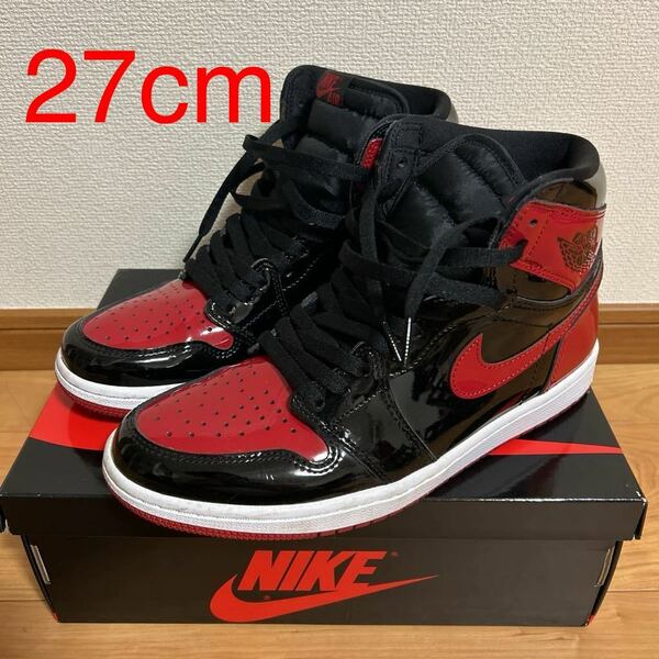 Nike Air Jordan 1 High OG Patent Bred エアジョーダン1 パテントブレッド US9 27cm .