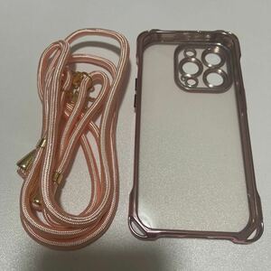 iPhone15pro ケース ショルダー ピンク