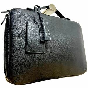 1円 PELLE MORBIDA ペッレ モルビダ PCバッグ ブリーフケース 2wayバッグ レザー 衝撃吸収 シボ革 ドキュメントケース クラッチバッグ 黒