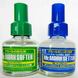 マークソフター/MS231 】デカール 軟化剤【 マークセッター/MS232】各容量：40ｍｌ 2タイプセット仕上げ材 Ｍｒ．ホビー