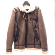 ● Liugoo Leathers リューグー レザーズ B-3タイプ MOUTON RIDERS JACKET ムートン ライダース ジャケット ブラウン 茶色 サイズL 104_画像2