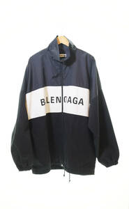 ☆ BALENCIAGA バレンシアガ 2018AW Nylon Logo Denim Jacket ナイロンロゴデニムジャケット 529213 TB003 size36 黒 ブラック 103 