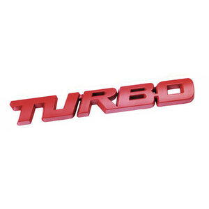 TURBO プレート エンブレム ステッカー カスタム ラベル ドレスアップ カー用品 ポイント消化 送料無料 Eタイプ レッド