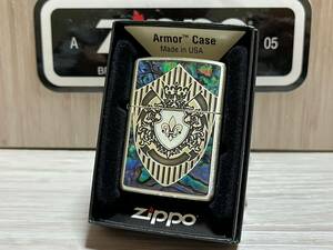 大量出品中!【希少】新品未使用 2018年製 Zippo Armor 'Shell Shield' シェルシールド 両面加工 アーマー ジッポー 喫煙 オイルライター