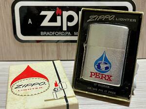 大量出品中!!【希少】未使用 1976年製 Zippo 'PERX' 70's ビンテージ オリジナル箱 シルバーカラー ジッポー 喫煙具 オイルライター 