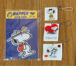 未使用 SNOOPY スヌーピー ワッペン&ハンドメイドプラバン３個おまけつき