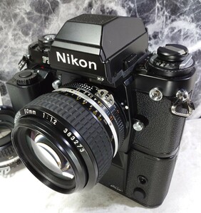 【収集品整理】NIKON F3HP美品＋Ai NIKKOR 50mm f1.2 シンデレラ単焦点＋50mm f1.8＋モータードライブMD-4 各動作良好 露出計OK 光学連写OK