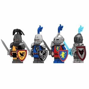 即納 4体セット 騎士　兵士　中世紀　　ブロック ミニフィグ レゴ LEGO 互換 ミニフィギュア　eq