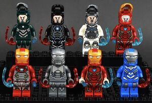 即納 8体セット アイアンマン マーベル アベンジャーズ　ブロック ミニフィグ レゴ LEGO 互換 ミニフィギュア　