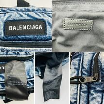 現行【ほぼ未使用】BALENCIAGA バレンシアガ EXPLORER エクスプローラー クロスボディ メッセンジャー バッグ デニム ショルダー タグ付属_画像10