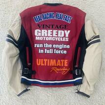 GREEDY グリーディ アルティメット レーシングジャケット メンズ 3L XXL レザー ライダース 牛革 本革 パンチングメッシュ ライナー/パッド_画像4