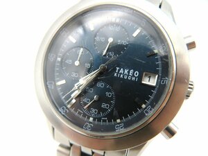 1円◇稼働◇　タケオキクチ　TK-2044　　ネイビー　クオーツ　メンズ　腕時計　　I00208