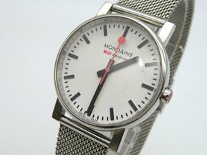 1円◇稼働◇　MONDAINE　　　ホワイト　クオーツ　ユニセックス　腕時計　　I05505