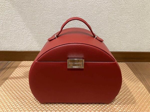 新品未使用品 おしゃれなジュエリーボックス ミラー付き レッド 貴金属 アクセサリー 上質