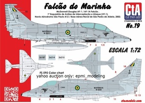 CTA-19 1/72 CTA ダグラスAF-1/AF-1A（A-4M）スカイホーク ブラジル海軍用デカール 攻撃機