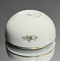 Meissen マイセン /※未使用　1級品　柿右衛門様式　インドの花と鳥　蓋物_画像6