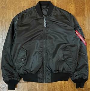 ALPHA INDUSTRIES アルファインダストリーズ MA-1 ブラック Lサイズ USスペック 正規品 美品 フライトジャケット