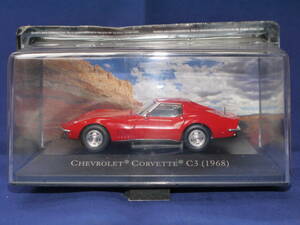 ☆1/43・DeAG〃CHEVROLET CORVETTE C3(1968)・シボレーコルベット　Ｃ3（レッド）〃ブリスターパック未開封品★