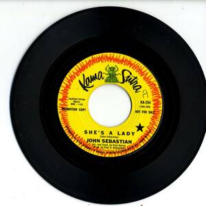 John Sebastian (Lovin' Spoonful) 「She's A Lady/ The Room Nobody Lives In」米国KARMA SUTRA盤プロモ用EPレコード